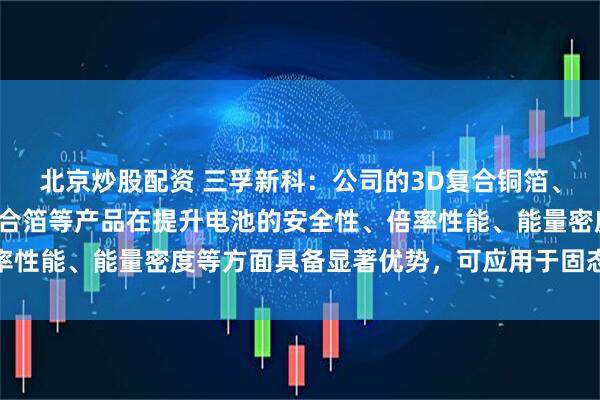 北京炒股配资 三孚新科：公司的3D复合铜箔、多孔复合铜箔、铝镍复合箔等产品在提升电池的安全性、倍率性能、能量密度等方面具备显著优势，可应用于固态电池领域